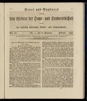 Nro. 33. (Nr. 11. des II. Bandes.) Februar 1826.