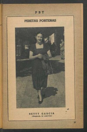 Betty García (empleada de comercio) - [Fotografía] : Pebetas porteñas
