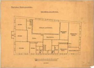 Fischer, Theodor; Friedrichshafen; Postgebäude - Grundriss 1. OG