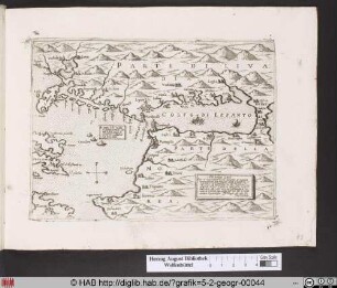 Landkarte von Golf von Lepanto und Umgebung.