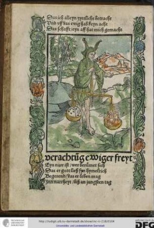 Eyn narr ist, wer beruemet sich, das er gott ließ syn hymelrich...