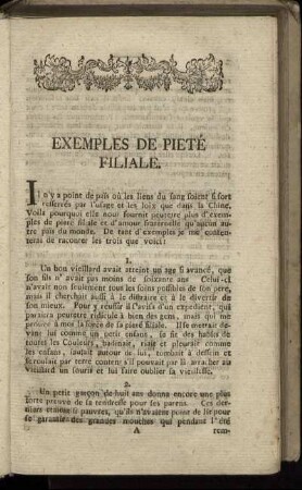 Exemples de Pieté Filiale. - Le passage des oiseaux.