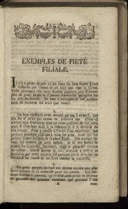 Exemples de Pieté Filiale. - Le passage des oiseaux.