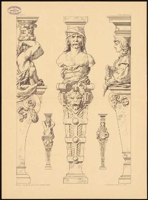 Stützen: Ansichten (aus: Architektonische Details. Eine Sammlung von Stützen, Gesimsen, Konsolen u. ä. Bildungen. H.2)