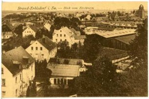 Brand-Erbisdorf. Blick vom Kirchturm auf Brand-Erbisdorf