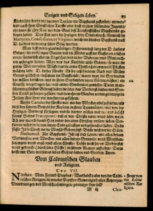Vom Calvinischen Glauben und Religion. Cap. VII.