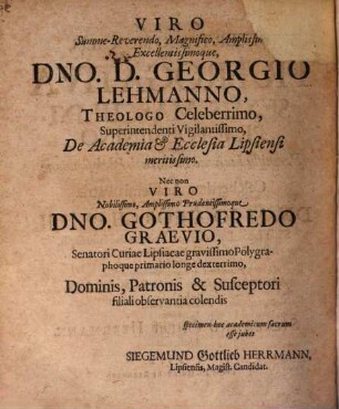 Diss. mor. de praerogativa sexus masculini prae foeminino