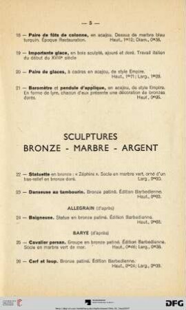 Sculptures Bronze - Marbre - Argent  (Nr. 22-68)