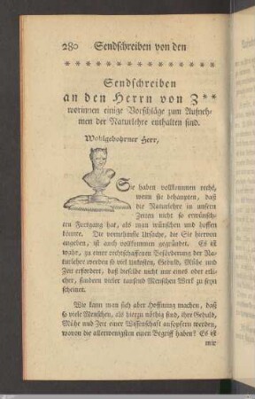 14. Sendschreiben, worinn einige Vorschläge zum Aufnehmen der Naturlehre enthalten sind.