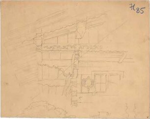 Thiersch, August ; Bauaufnahmen (deutsche Bauernhäuser u.a.) - Haus (Detail)