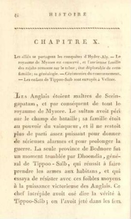 Chapitre X. Les alliés se partagent les conquêtes d'Hyder -Aly ...