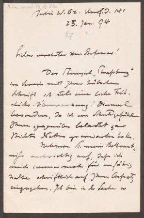 Brief an Friedrich Spitta : 25.01.1894