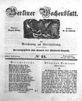 No. 24, Sonnabend, den 16. Juni 1838.