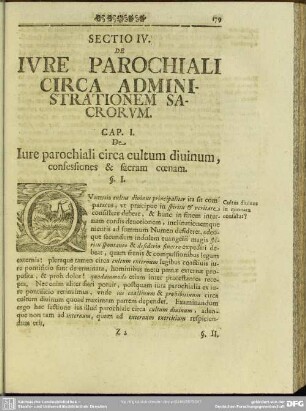 Sectio IV. De Iure Parochiali Circa Administrationem Sacrorum
