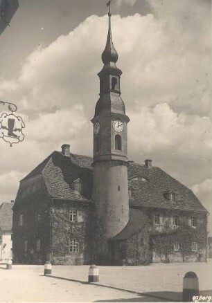 Rathaus in Weißenberg : Bauwesen - öffentliche und andere Gebäude. Ort: Wóspork / Weißenberg. Rathaus. Postkarte des Landesvereins Sächsischer Heimatschutz