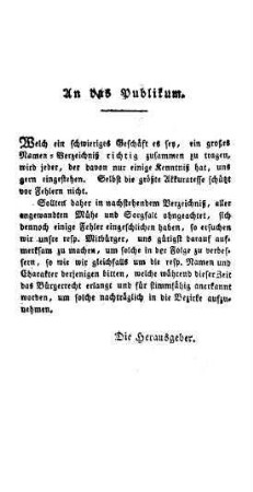 An das Publikum