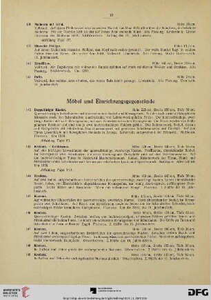 Möbel und Einrichtungsgegenstände, Textilen, Varia (Nr. 142-203)