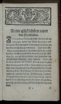 An die gluecklichsten unter den Sterblichen