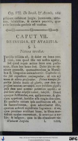 Caput VII. De Invidia, Et Avaritia.