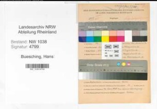 Entnazifizierung Hans Buesching , geb. 16.07.1908 (Beamter)