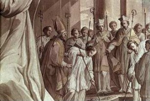 Die heilige Ursula erscheint dem heiligen Norbert und die Auffindung ihrer Reliqiuen in Köln