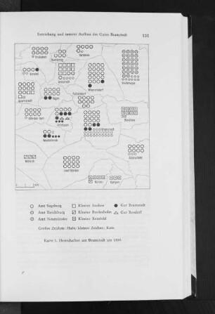 Karte 1. Herrschaften um Bramstedt um 1530.