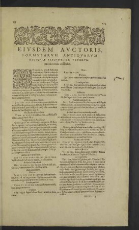 Eiusdem auctoris, formularum antiquarum