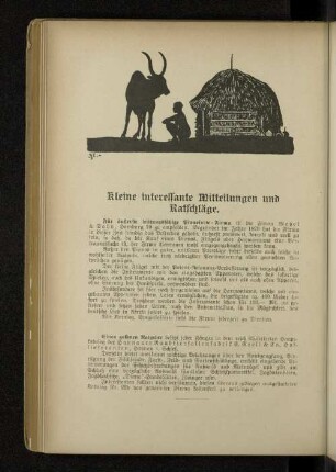 Kleine interessante Mitteilungen und Ratschlage.