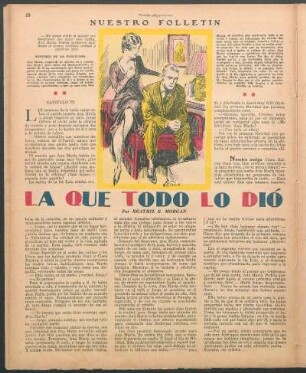 La que todo lo dió : Nuestro folletín