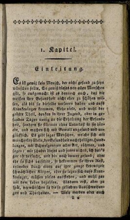 1. Kapitel. Einleitung – 2. Kapitel. Was man beym Essen zu beobachten hat [...]