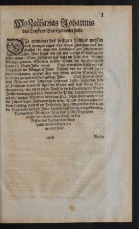 Wo Zacharias Johannis des Teuffers Vater gewonet habe.