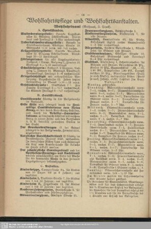 Wohlfahrtspflege und Wohlfahrtsanstalten