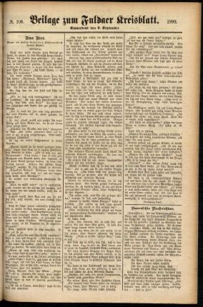 Zweite Ausgabe vom Samstag, den 09. September 1899.