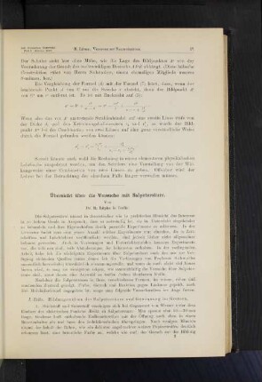 I. Reihe. Bildungsweisen der Salpetersäure und Gewinnung im Grossen.