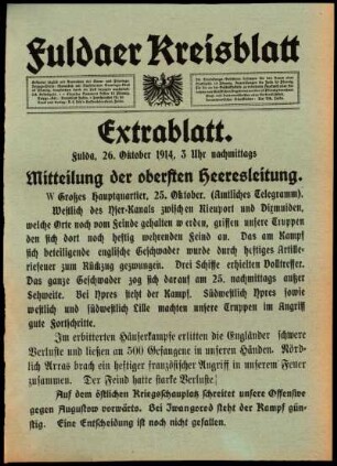 Zweite Ausgabe vom Montag, den 26. Oktober 1914.