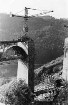 Drachenlochbrücke, km 152,933 Wiederaufbau, Pfeiler 7 Betonierbeginn, Die Brücke wurde 1935 - 1937 gebaut, 1945 gesprengt und 1949/50 wieder aufgebaut.