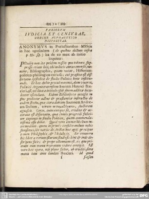 Variorum Iudicia Et Censurae