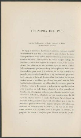 Fisonomía del país : Las islas Lechiguanas. - La ley electoral, su debate. - Sobre el teatro nacional