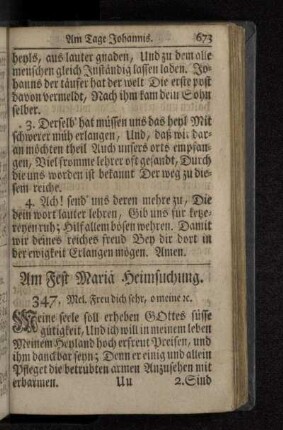 Am Fest Mariä Heimsuchung.