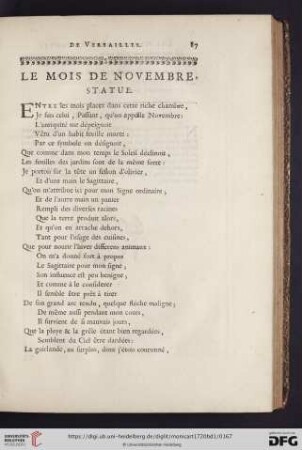 Le mois de Novembre