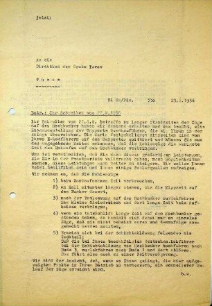 1.2.1 Zusammenarbeit VR Polen: Dauer der Entladung der Kohlezüge/Liste der Kippzeiten