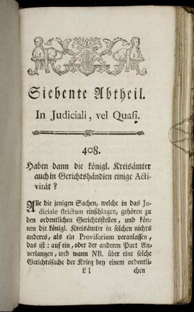 Siebente Abtheil. In Judiciali, vel Quasi.
