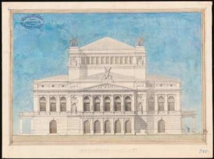 Theater-Entwürfe: Theater: Vorderansicht 1:200