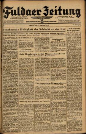 Ausgabe vom Dienstag, den 27. Februar 1945.