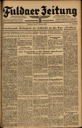 Ausgabe vom Dienstag, den 27. Februar 1945.