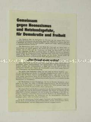 Propagandaflugblatt der Kommunistischen Partei Deutschlands mit einem Aufruf zur Teilnahme am 1. Mai 1968