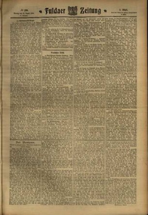 Zweite Ausgabe vom Montag, den 22. August 1910.