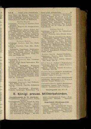Königl. preuss. Militärbehörden