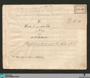 Masses - JWK Mus.Ms. 11 : V (4), Coro; F; StrK WoO 6.03