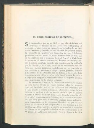 El libro postumo de Clemenceau